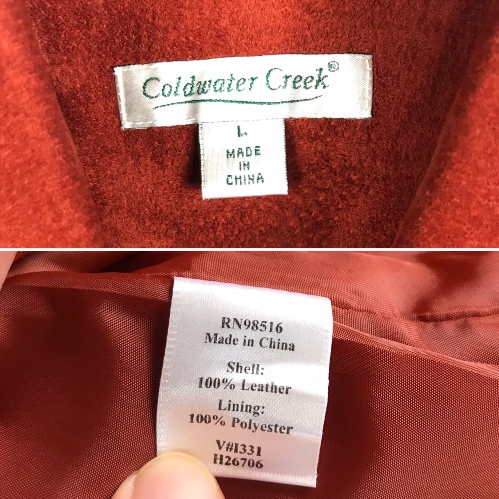 Coldwater Creek Rust Orange Leather Jacket - Picture 8 of 8